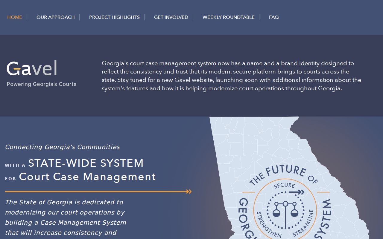 Georgia Gavel case management modernization page for Charlton County court record context